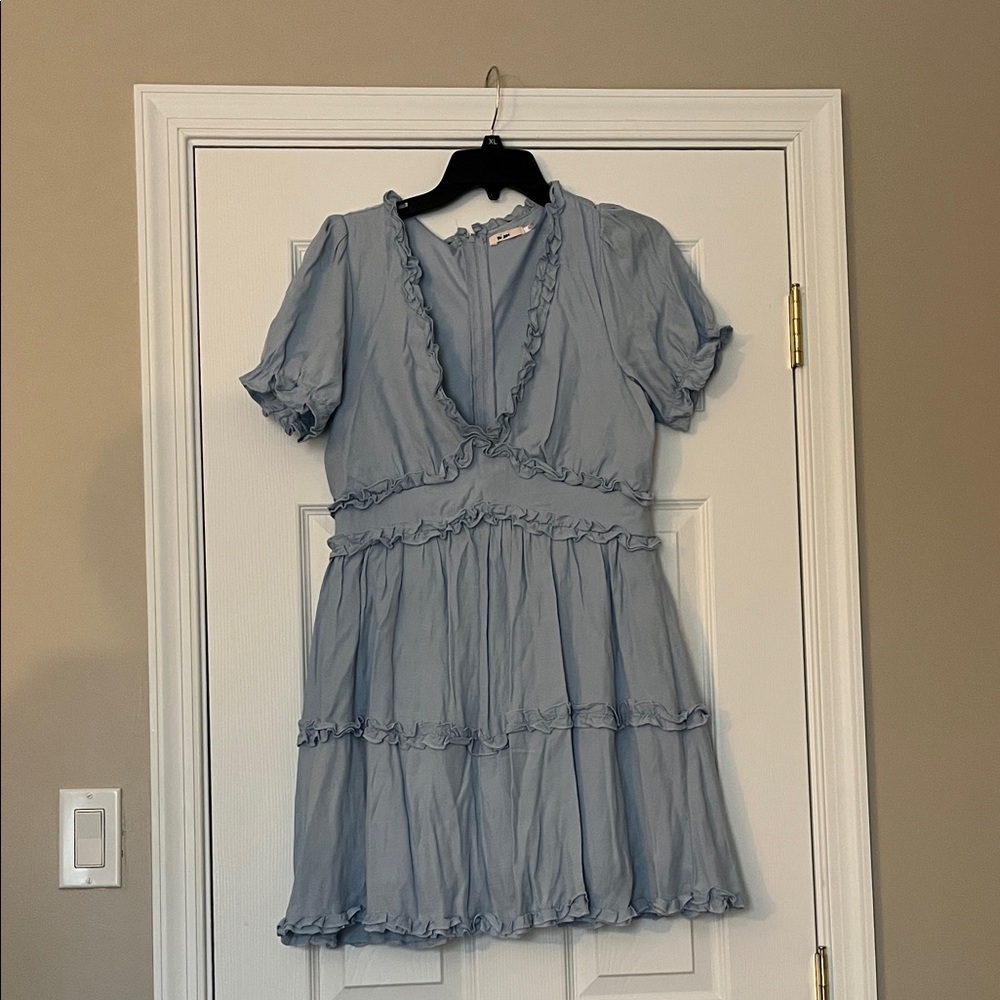 Sky Blue Ruffled Dress